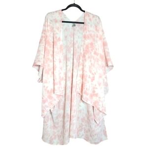 Time and True Kimono tie dye beachy white pink OS